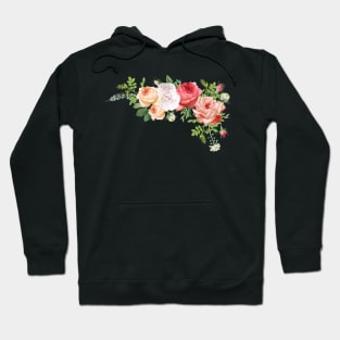 Romantic Vintage Watercolor Flower Bouquet Rose Wedding Floral Hoodie